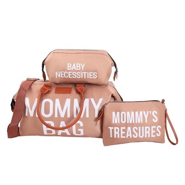 3 Pcs a Set Travel Mommy Bag High-End Style Diaper Bags Large Capacity Dry & Wet Separation - Stylish Tote & Shoulder Bag Set