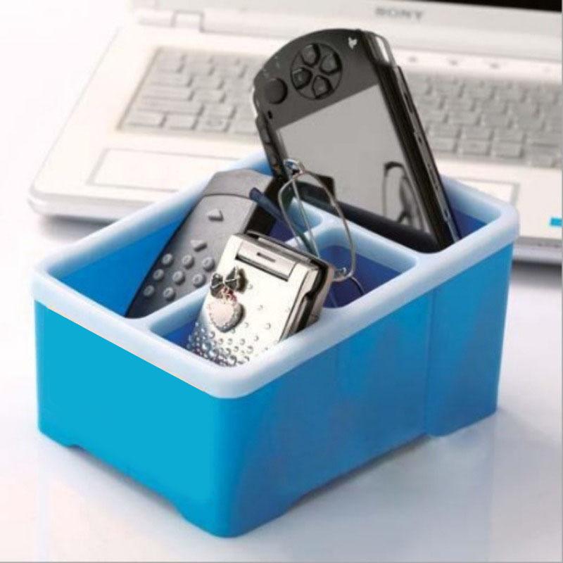 1PC Multifunctional Plastic Multi-Cell Desktop Storage Box Living Room Remote Control Cosmetics Storage Box Office Finishing Box