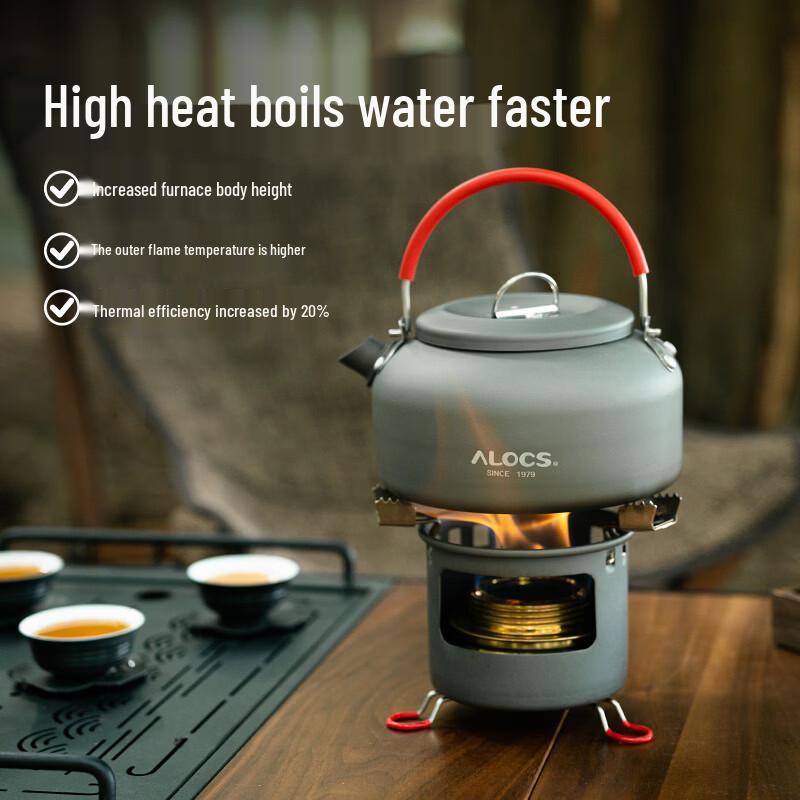 ALOCS Tragbares Outdoor Campingkocher & Wasserkocher Set