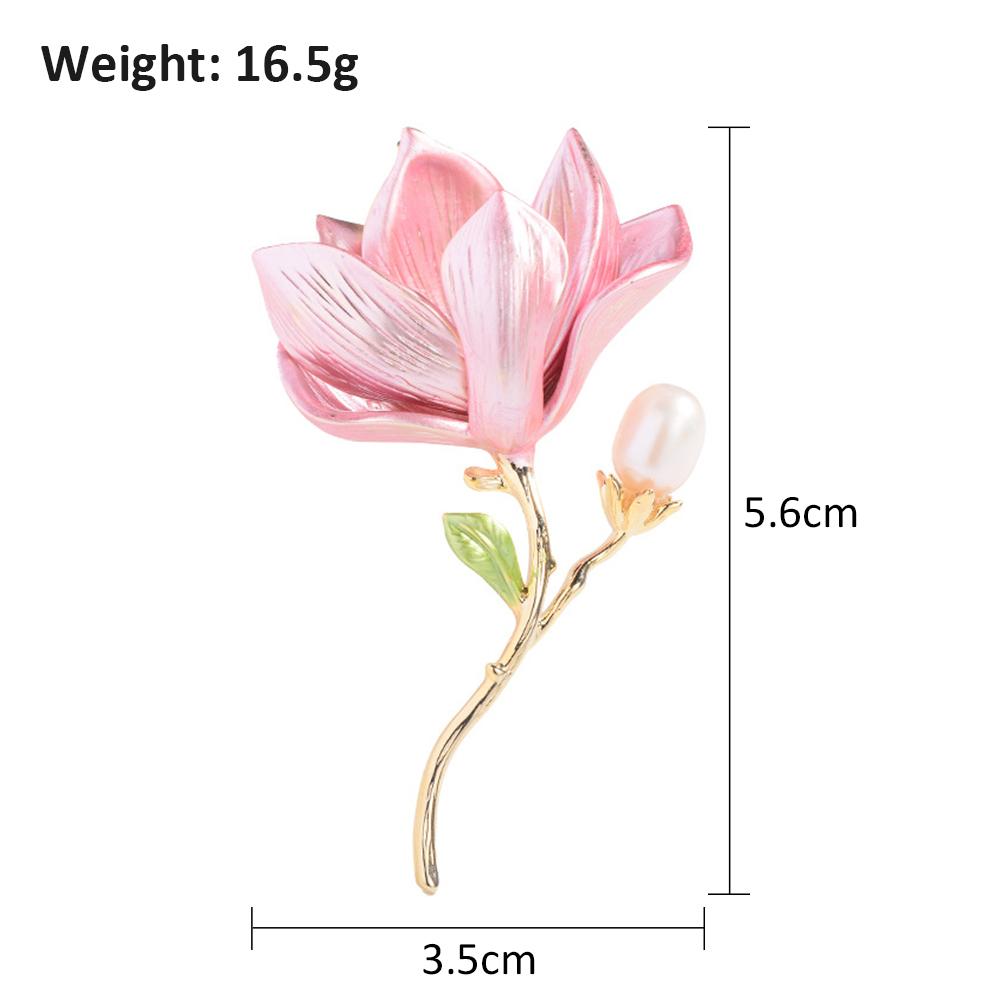 Fashion Gold Tone Flower Brooch Pin Pearl Brooches Enamel Jewelry Wedding Party Gifts