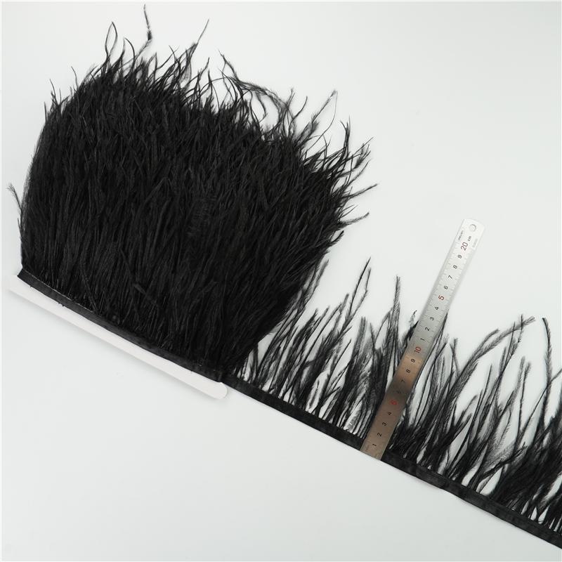 1Meter/Lot 10-15Cm Ostrich Feather Fringe Trim For Crafts Plumas Ribbon For Needlework And Handicrafts Feather Dress Accessories