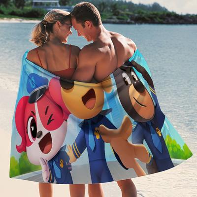 Cartoon S-Safety S-Sheriff L-Labrador Towel Quick Drying Beach Towels Are Suitable For Swimming Pools Camping Yoga And The Gym
