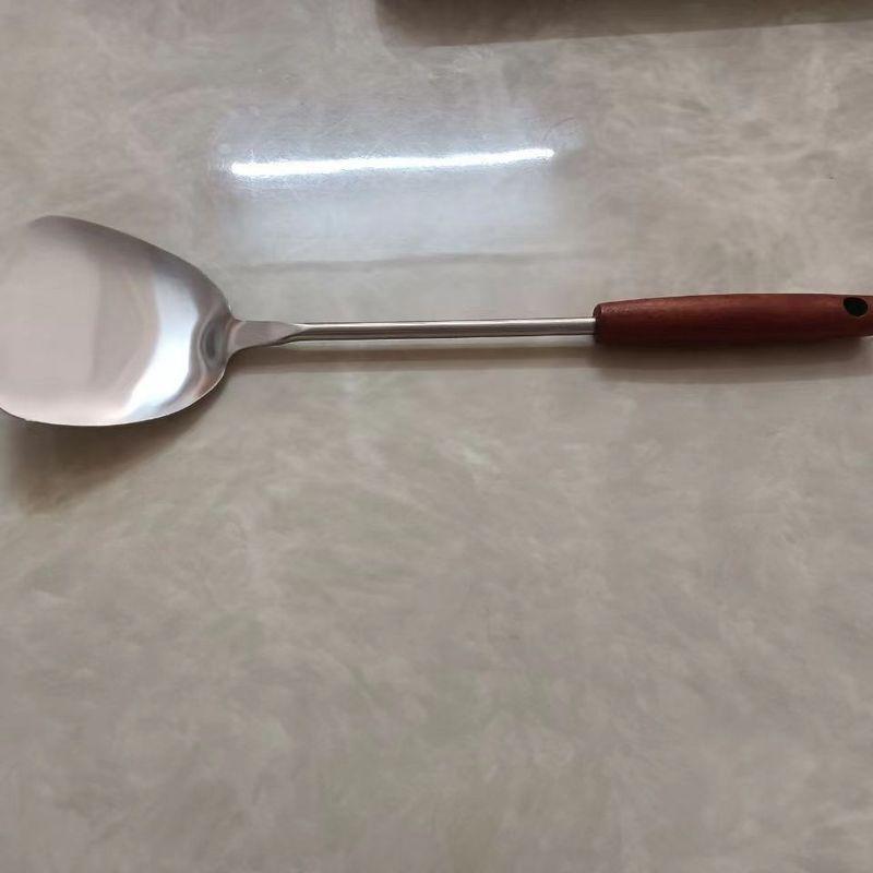 Old-Fashioned For Home Uncoated Stainless Steel Shovel Stainless Steel Spoon Cooking Soup Long Handle Spatula Pan Spoon Stainless Steel Shovel