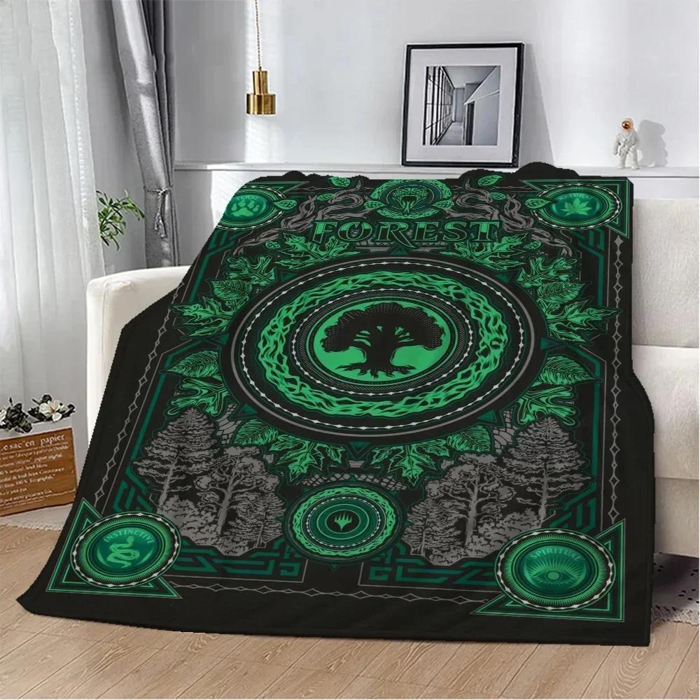 Magic the Gathering Kawaii Blanket King Size Bed Blankets & Throws Microfiber Bedding Knitted Plaid Home Interior Beach Towel