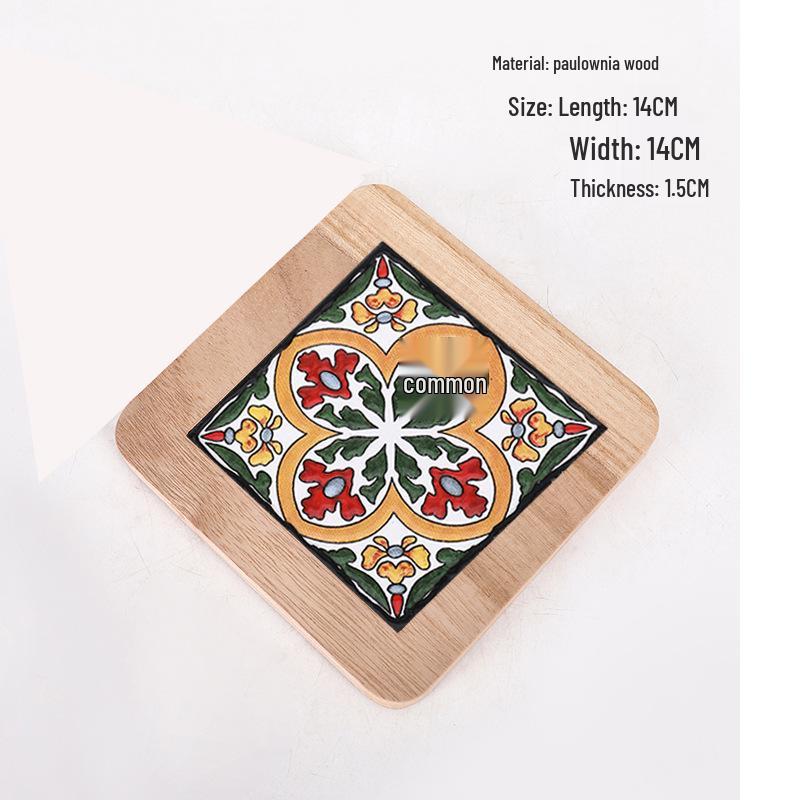 Retro Solid Wood Anti-Scalding Pot Mat and Coaster