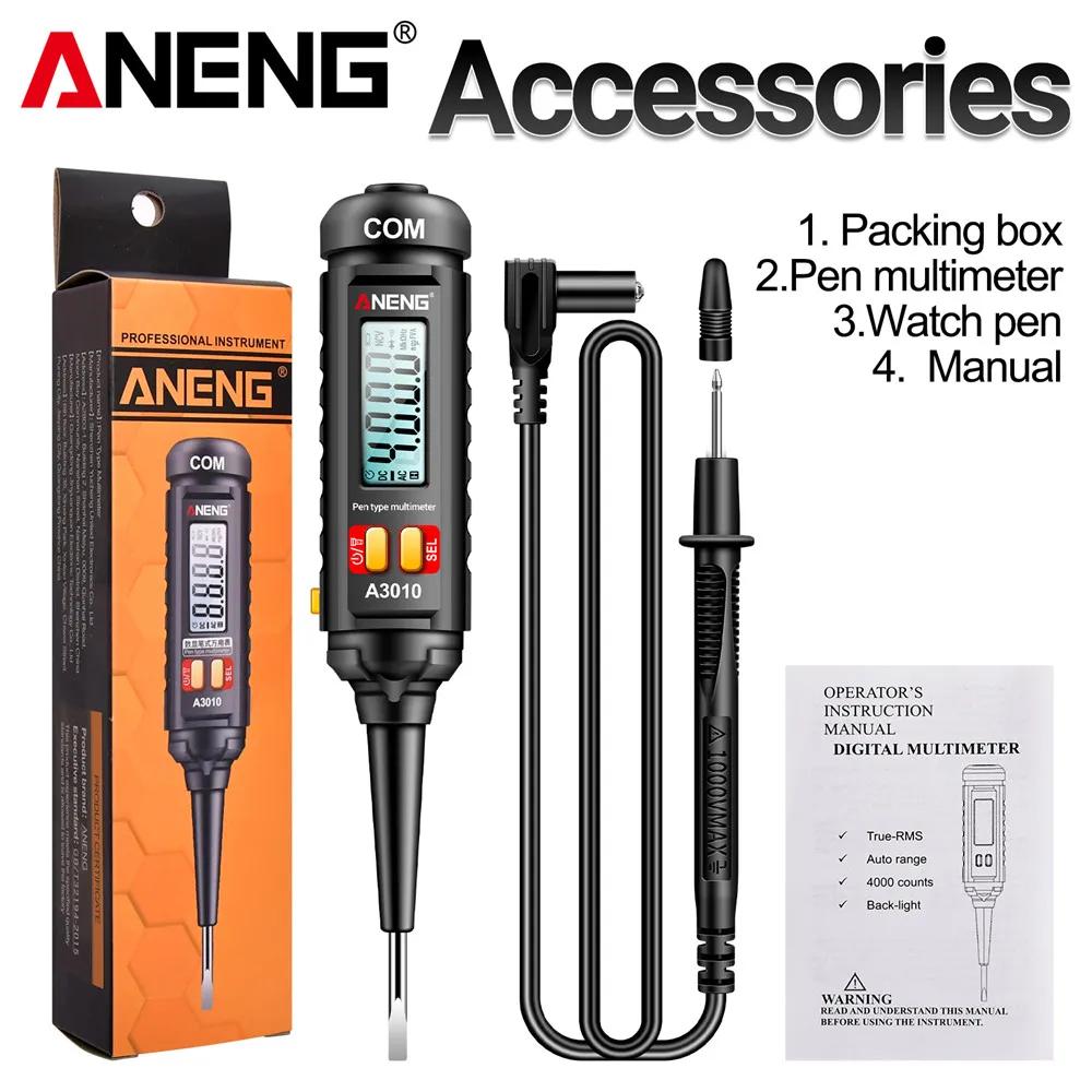ANENG A3010 Pen-Type Multimeter 4000 Counts Digital True-RMS Backlight Multi Meter Auto Range Tester LCD Electrician Tester Tool