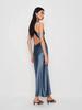 Spring Summer Sexy Halter Long Dress - European & American Style, Slim Fit, Solid Color, Sleeveless for Women
