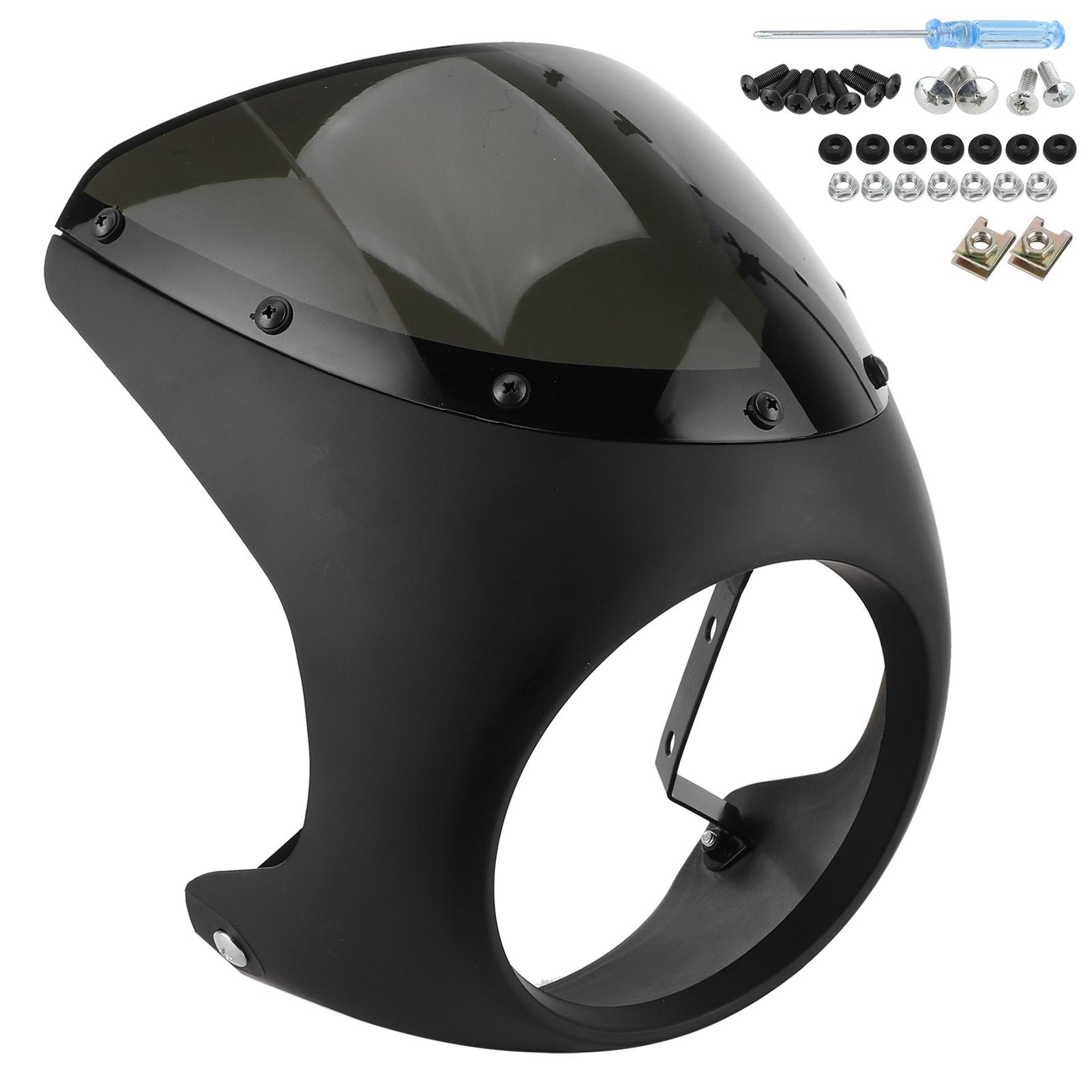 

7-дюймовый обтекатель фар, дефлектор лобового стекла для мотоцикла Matte Black Black Lens Matte