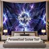 Custom Name Text Tapestry Deep Purple Personalized Polyester Wall Tapestry For Bedroom And Room