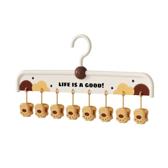 Non-Slip Hangers with Clips Multi-Clip Drying Rack Animal Claw Clip Clothes Hanger Wardrobe Organizer for Socks Underwear Home Dormitory Use