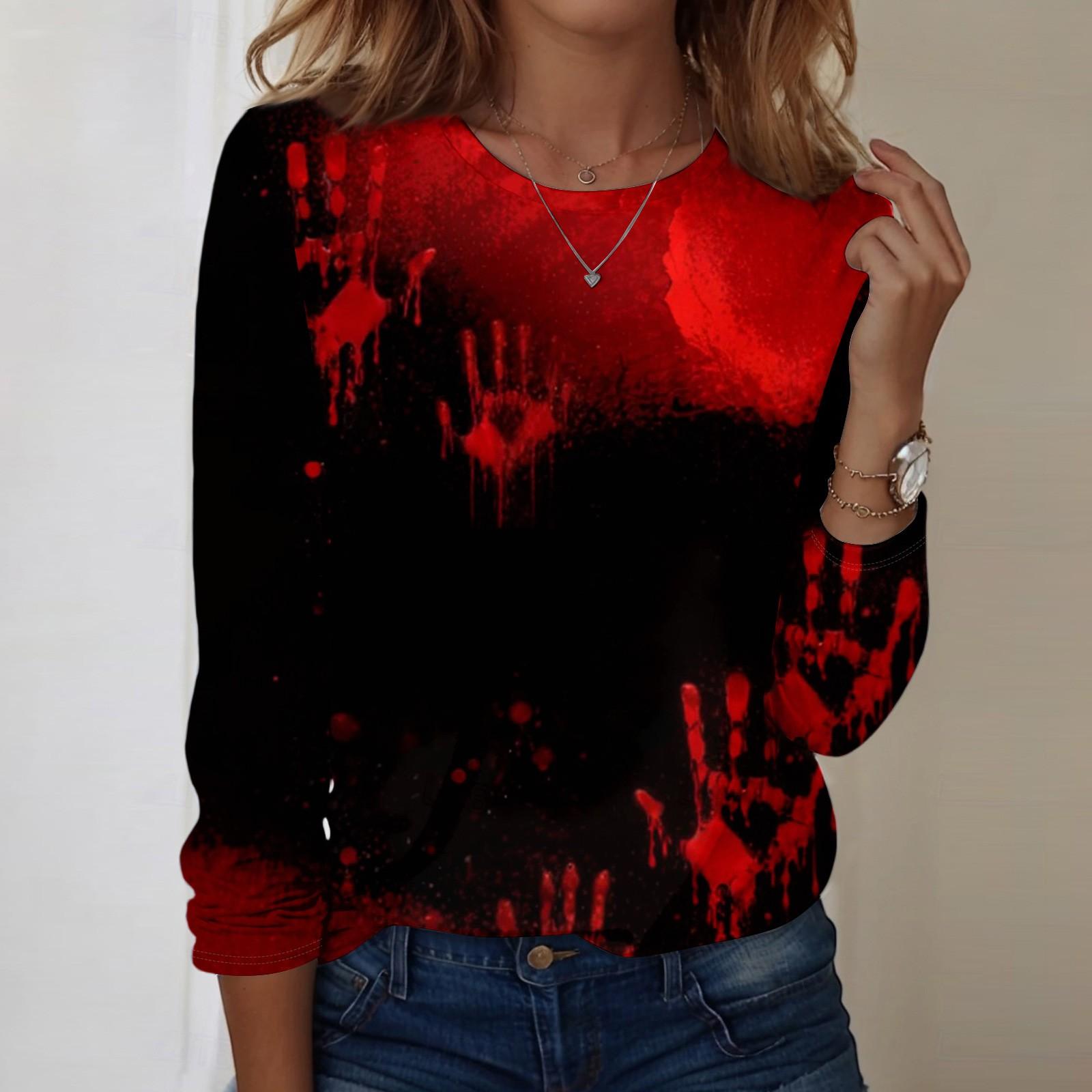 

Рубашки с длинным рукавом для женщин, милые футболки с графическим принтом, блузки, повседневные базовые топы больших размеров, пуловеры XXXXL