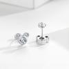 925 Sterling Silver  Trend Stud Earrings Sliver Zircon Animal Kawaii Cartoon Mouse Piercing Earrings Gift Jewelry For Women