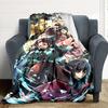 1pc Demon Slayer Characters Soft & Warm Flannel Blanket, Multi-Purpose Throw Blanket for Couch, Sofa, Office, Bed, Camping, Travel