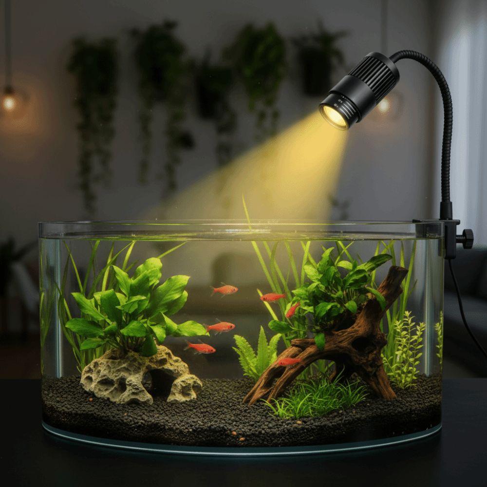Easy Install 3/12 W Fish Tank Clip Lamp Rotatable Dimming LED Aquarium Light Flexible Bendable Waterproof Grow Light Home