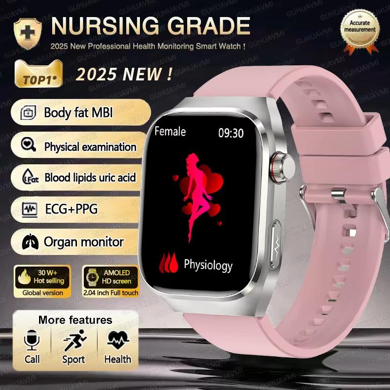 2025 New Blood Lipid Uric Acid Treatment Smart Watch Men ECG+PPG Heart Rate Sports HD Call Health Track for Samsung Smartwatch