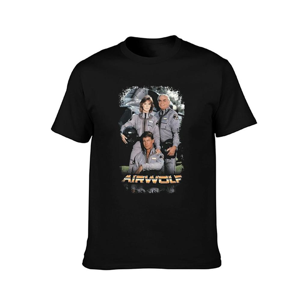 Airwolf T-Shirt 1984 Espionage Serie Helicopter Men Cotton S to 3XL BlackL