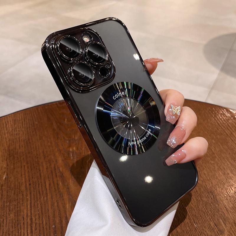 Anwendbar auf Apple 15 Magnetische Saug-Handyhülle Kabelloses Laden Transparentes iPhone 16 Promax Schutzhülle 14 Silikon Sturzsicher
