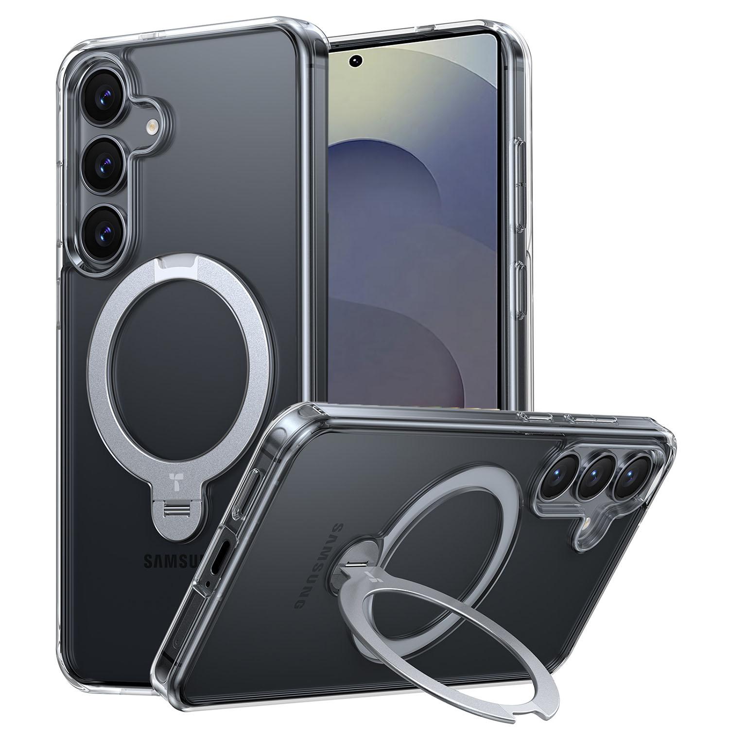 

Чохол для Samsung Galaxy S25+ Сумісний з MagSafe Обертова підставка Чохол для телефону з ПК+ТПУ Transparent