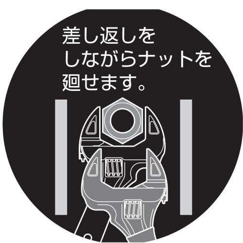 TOP Industrial (TOP) Thin, Lightweight Wide Adjustable Wrench, Short Eco Wide, Opening Size 8-30mm, HY-30S, Tsubame-Sanjo, Made in Japan