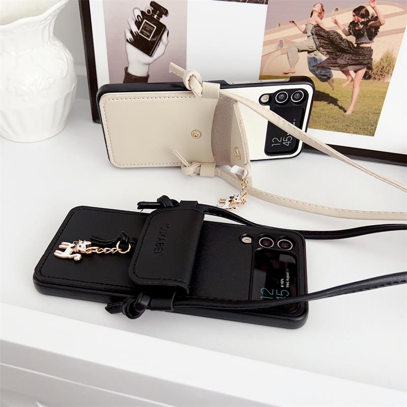 Für Samsung Galaxy Z Flip 7 6 5 4 3 5G Flip7 Flip6 Handyhülle Crossbody Luxus PU-Leder Geldbörse Kartenetui Stoßfeste Schutzhülle