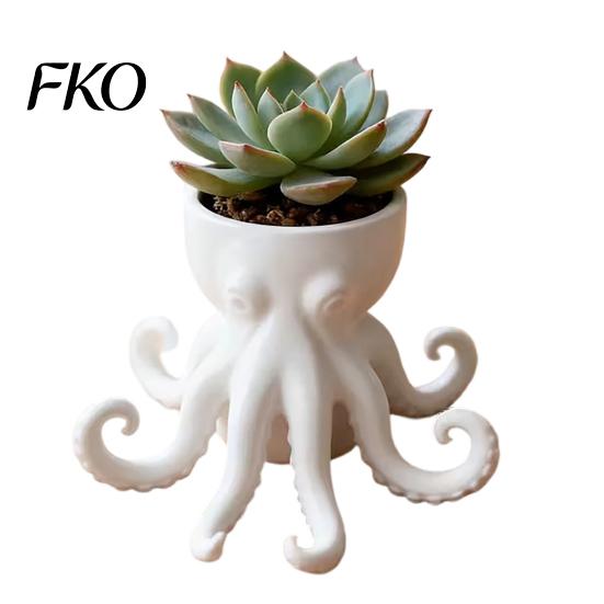 Octopus Shaped Flowerpot 3D Printed Vase, Flowerpot, Creative Planter Pot, Artistic Funny Animal Statue for Indoor Outdoor Plants Garden Decorations