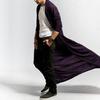 Lange Mouw Enkellengte Heren Vest Eenvoudige Effen Kleur Open Voorkant Jas Vest Bovenkleding