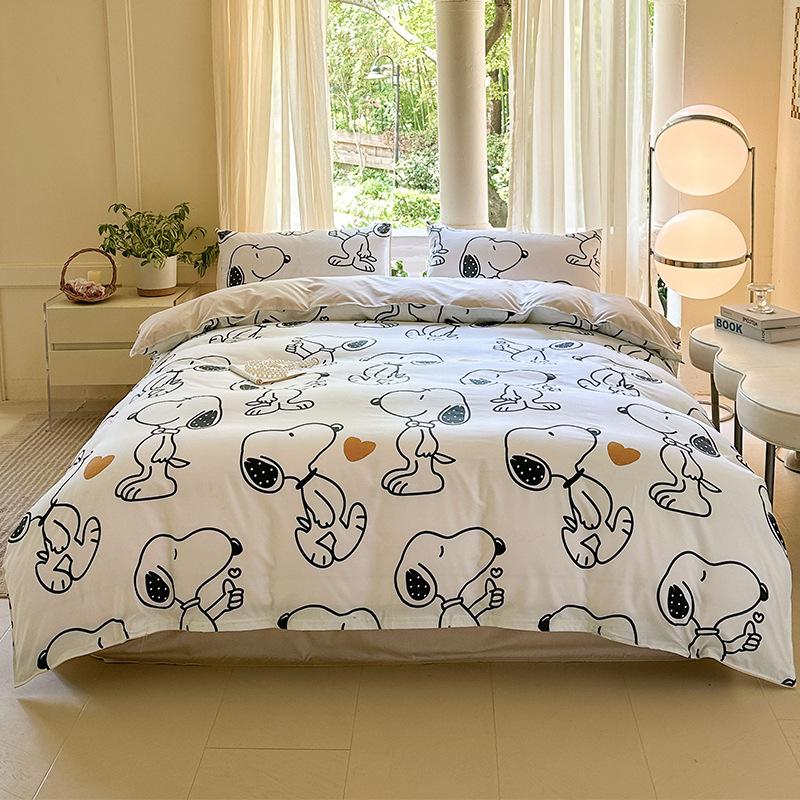 Four-piece Cartoon Single-piece Bedding Dormitory Bed Sheet Quilt Cover Ins Quilt Cover Three-piece Set Spring