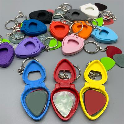 1/3 Piezas Estuche Portapúas de Guitarra con Llavero Portátil Elegante Caja de Almacenamiento de Plástico Regalo para Guitarristas Amantes de la Música Accesorios para el Hogar