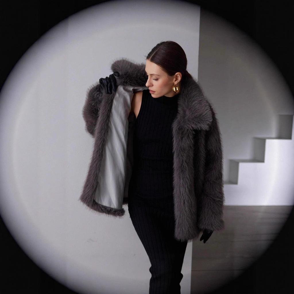Autumn and Winter Women's Clothing Solid Color Faux Fur Jacket Women's Coat