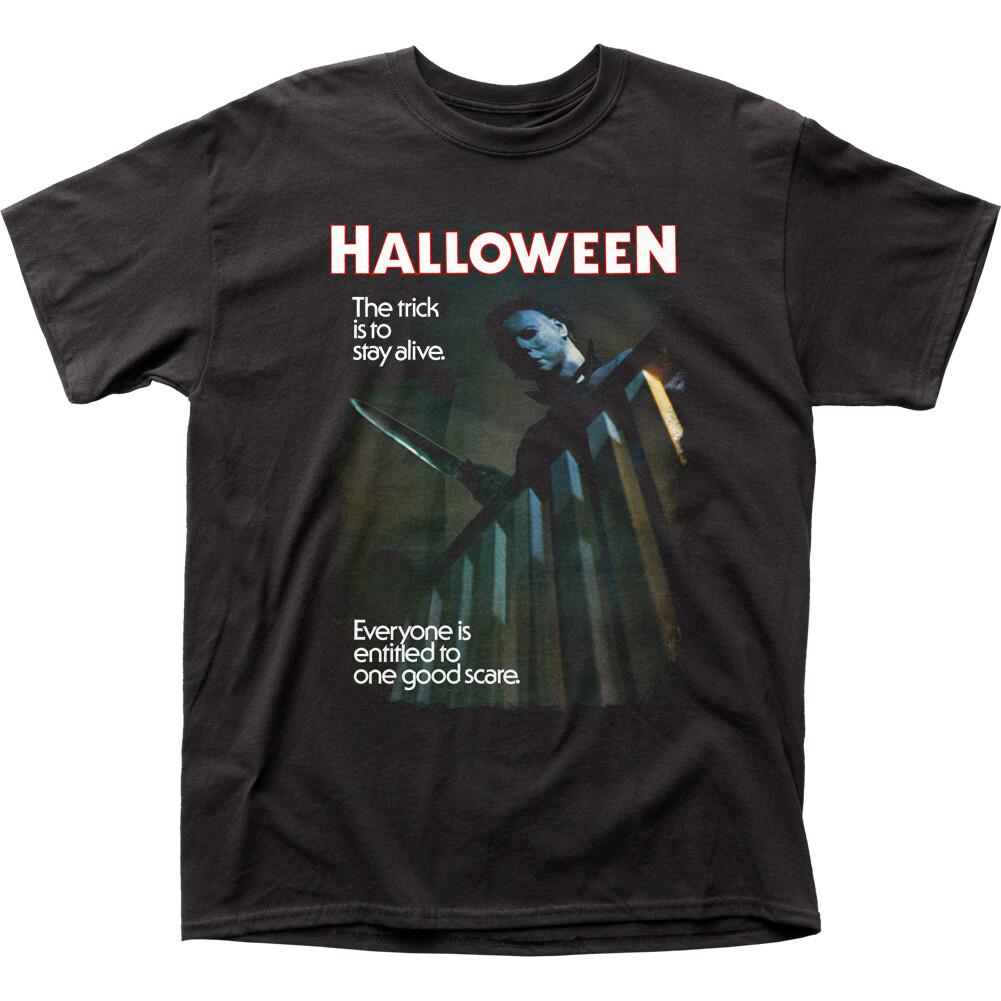 Halloween One Good Scare T Shirt Mens Licensed Pop Culture Movie Retro Tee Black S