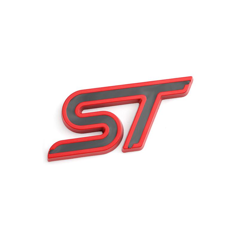 3D Autoaufkleber ST Emblem Plakette Fronthauben-Kühlergrill Aufkleber für Ford ST Logo Focus ZND6 Fiesta Ecosport 2009-2015 Mondeo Focus2 Focus3 MK2