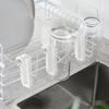 Hanging Cup Drying Rack for Water Bottles Coffee Mugs Brushes Storage with Hooks Space Saving Kitchen Bathroom Organizer