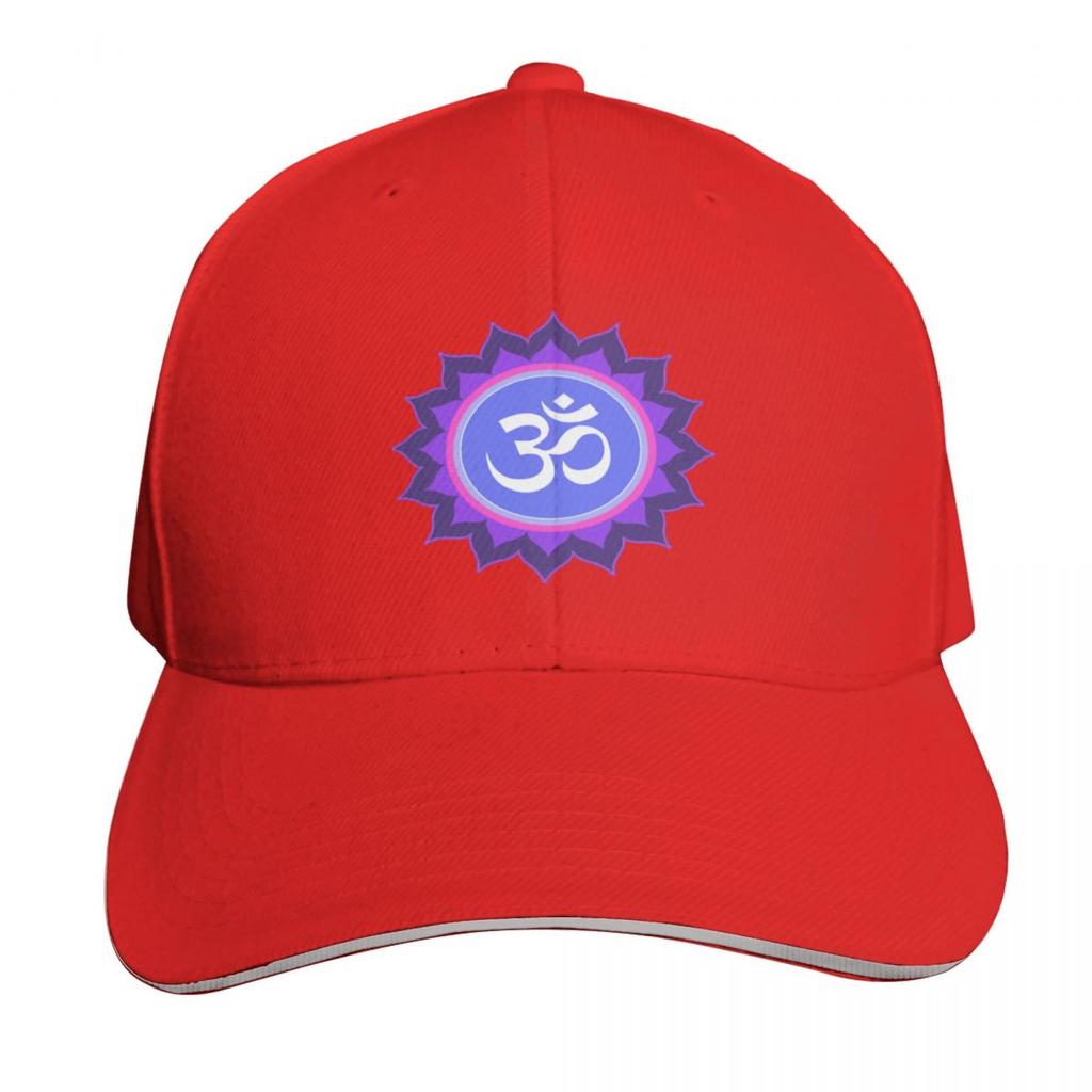 Lavender Variation Mandala Ohm Baseball Cap Cotton Twill Breathable Contrast Two Tone Brim Snapback Flat Bill