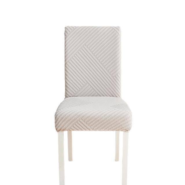 Dining Room Chair Covers Stretch Woven Jacquard Thick Plush 5 Styles String Pattern Chair Slipcovers Super Secure Chair Guard