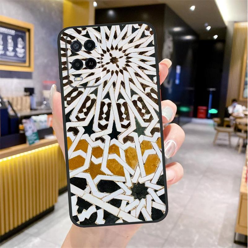 Moroccan Tile Case For Oppo A98 A18 A38 A58 A78 A60 A80 A40 A96 A76 A16 A94 A74 A54 A15 A17 A57 A77 A5 Pro