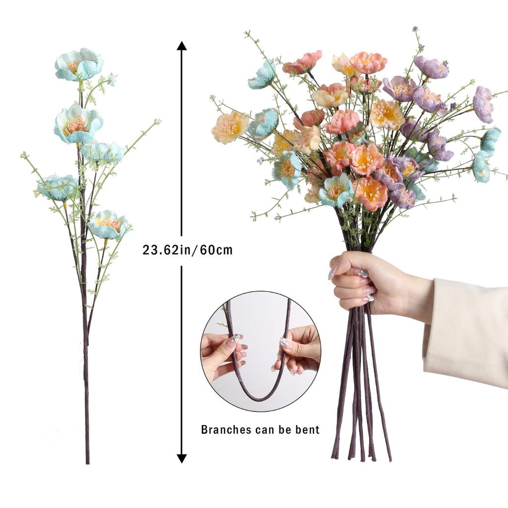 8 Adet Yapay Çiçekler 60cm Yapay Orman Gülü Çiçekleri Köpük Çiçekler Azalea Çiçekleri Ev Masaları Düğün Mutfak Dekoru için Sahte Çiçekler