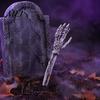 Easy Assembly Garden Ornaments Realistic Skeleton Stake, Spooky Halloween Skull Hand Yard Durable Plastic Cemetery Stakes Sign for Outdoor Lawn