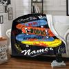 Custom Name skateboard Theme Printed Blanket - Perfect for Couch, Bed, Travel & Outdoor Use | Machine Washable, Cozy & Durable.