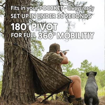 Outdoors Low Down Hunting Seat, Lightweight Hunting Hammock Chair, Folding Tree Seat for Deer Hunting and Camping, Quiet Low Down Hunting Stool