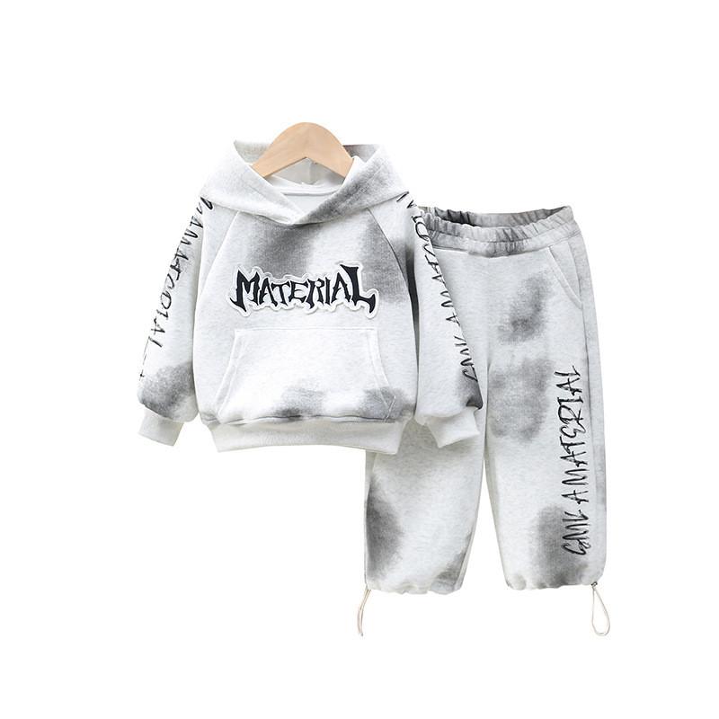 Stylish Boys Spring Set 2024 With Trendy Hooded Sweatshirt And Long Pants For Kids