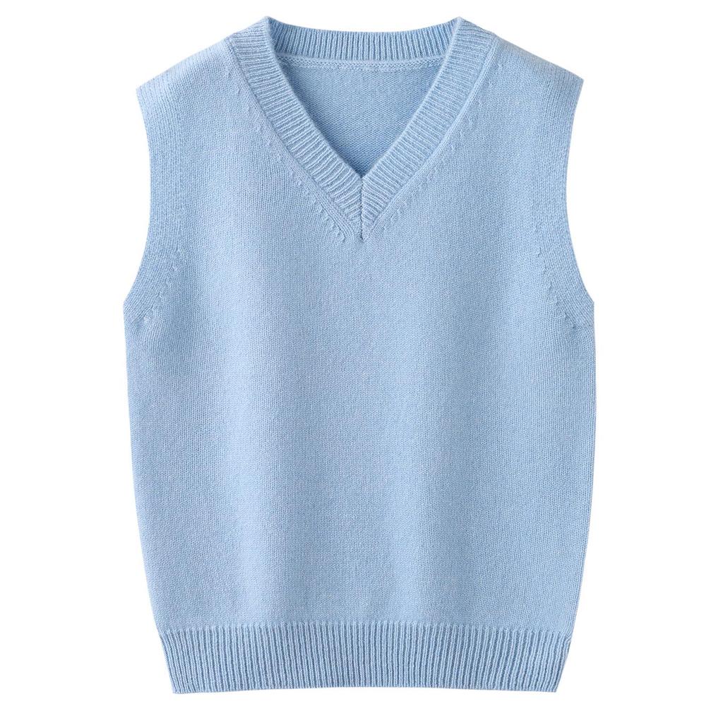 New Kids' 100% Wool V-Neck Sleeveless Sweater