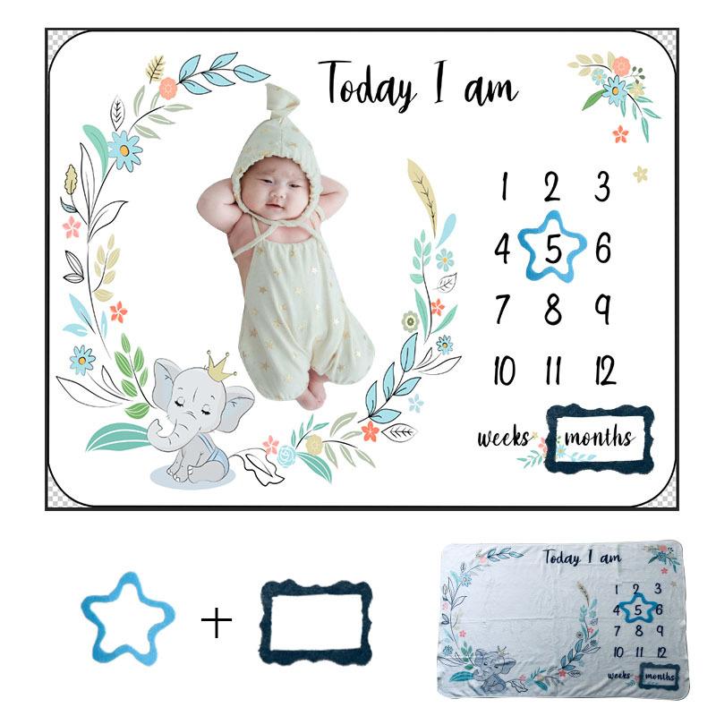 Newborn Blanket Photo Pro 75x100cm Baby Souvenirs Monthly Milestone Blanket Shoots Backdrop Cloth Calendar Newborn Photography