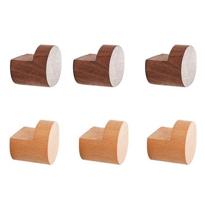 6pcs Natural Wooden Wall Hooks Handmade Wall Mounted Coat Hooks Wall Hangers For Hanging Towels