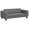 Vidaxl Sofa Dziecięca Z Podnóżkiem, Szara, 100X50X30 Cm, Ekoskóra