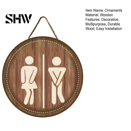 Decorative Wall Ornaments Wooden Restroom Signs, Men's And Women's Half Toilet Sign for Home Bathroom Decor Sign, Rustic Art Hanging Signs Small