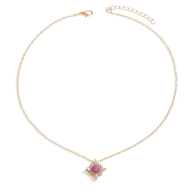 Vintage Luxury Star Necklace Women Dainty Inlaid Zircon Chain Everyday Fashion Jewelry
