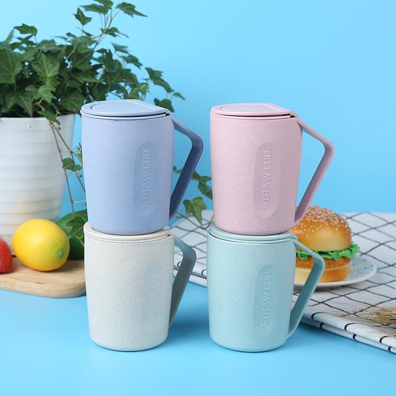 Wheat Straw Creative Mouthwash Cup - Household Slanted-mouth Couple Cup Toothbrush Holder Drinking Cup
