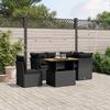 Vidaxl 5-Cz. Garden Lounge Set, Cushions, Black PE Rattan