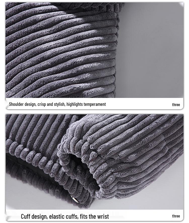 Men's Winter Corduroy Stand-Collar Cotton-Padded Jacket - Youthful, Loose Fit, Thickened for Warmth