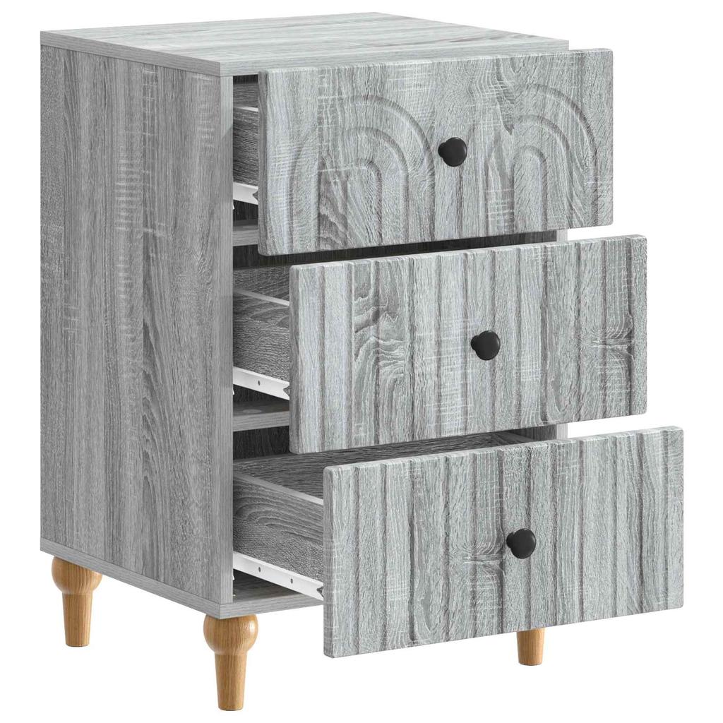 Nightstand Gray Sonoma 43 x 41 x 66.5 cm Particleboard